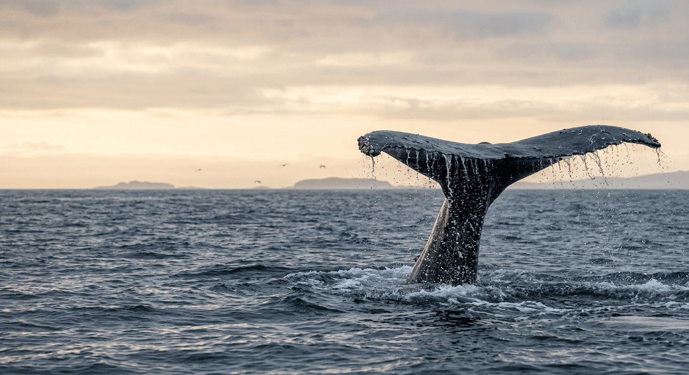 A whale breaching the ocean surface